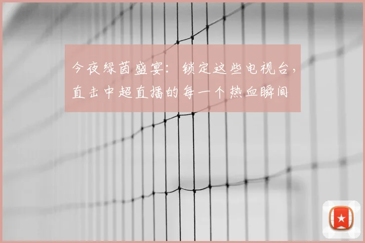 今夜绿茵盛宴:锁定这些电视台,直击中超直播的每一个热血瞬间